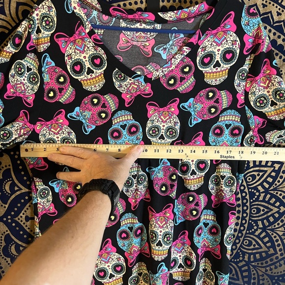Sugar Skull Print Shirt 3X - Picture 3 of 5